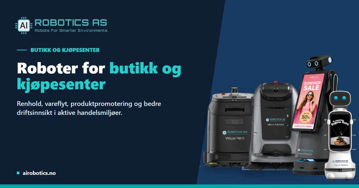 Velix-roboter for butikk og kjøpesenter