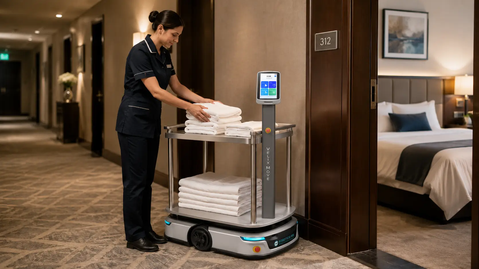 Velix Move frakterobot for hotell, servicebygg, bagasje og tekstiler