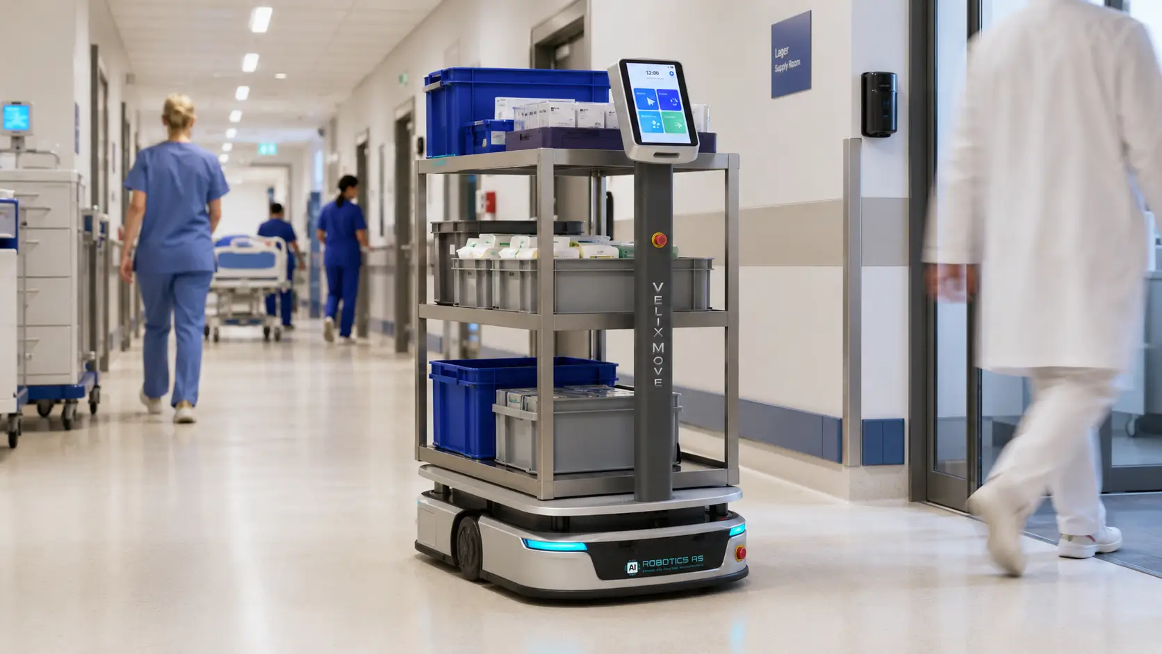 Velix Move transportrobot for sykehus, helsebygg og sikker interntransport