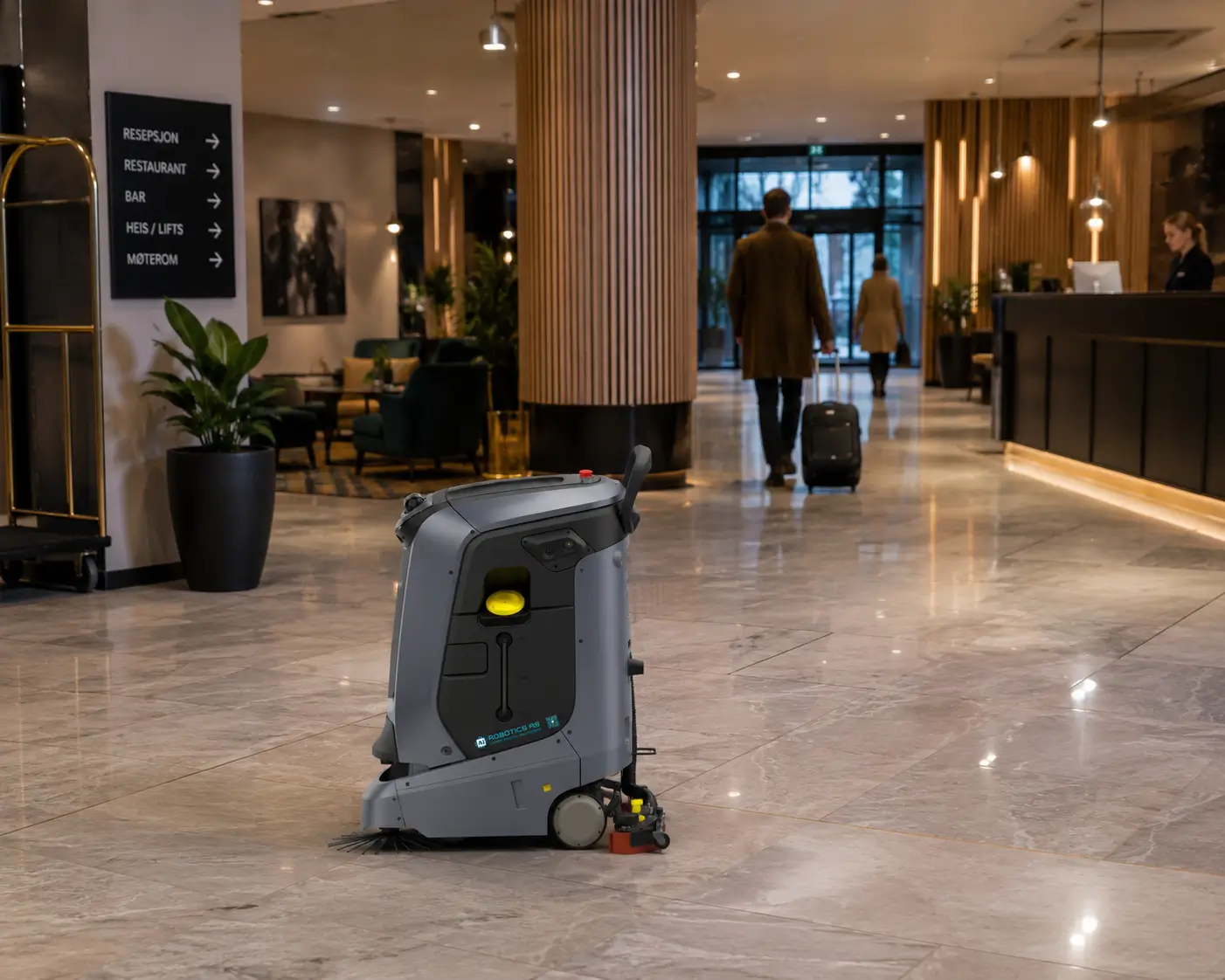Velix Pro vaskerobot for hotell, lobby og fellesarealer
