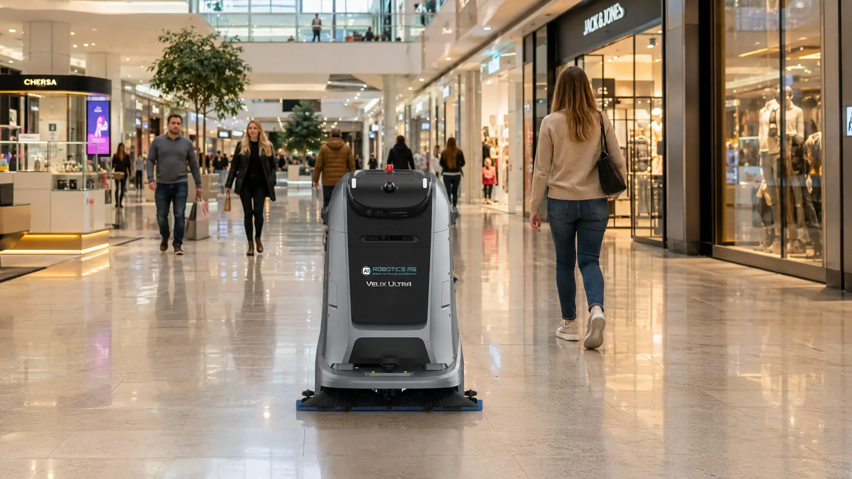 Velix Ultra vaskerobot for kjøpesenter og varehus