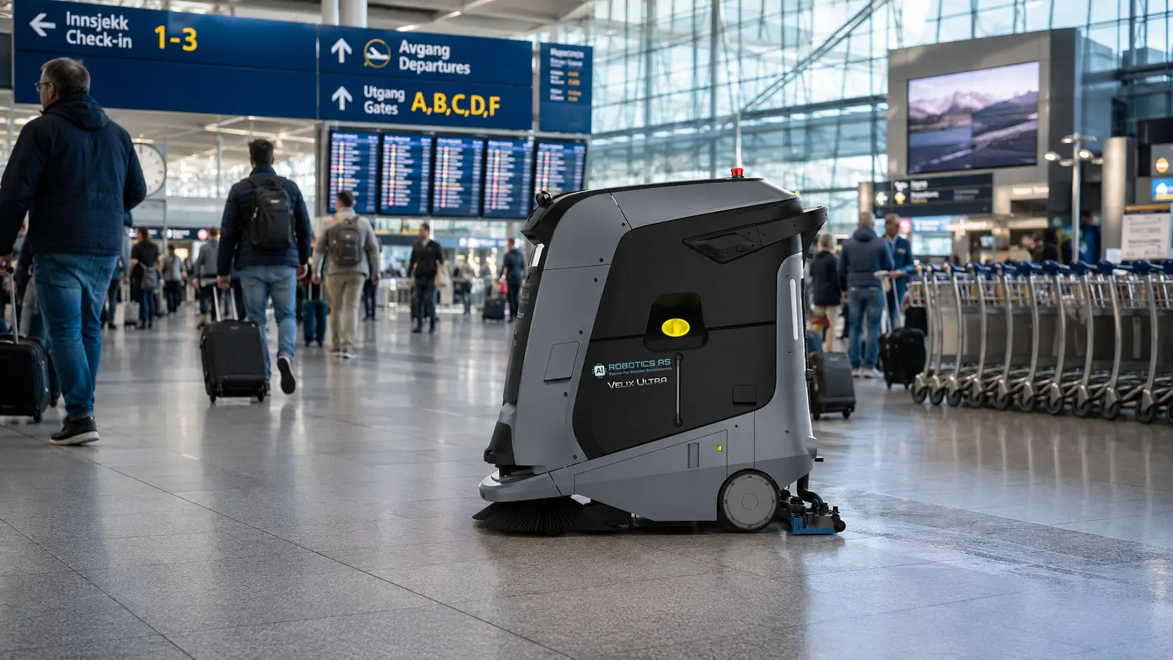 Velix Ultra vaskerobot for flyplass og terminal