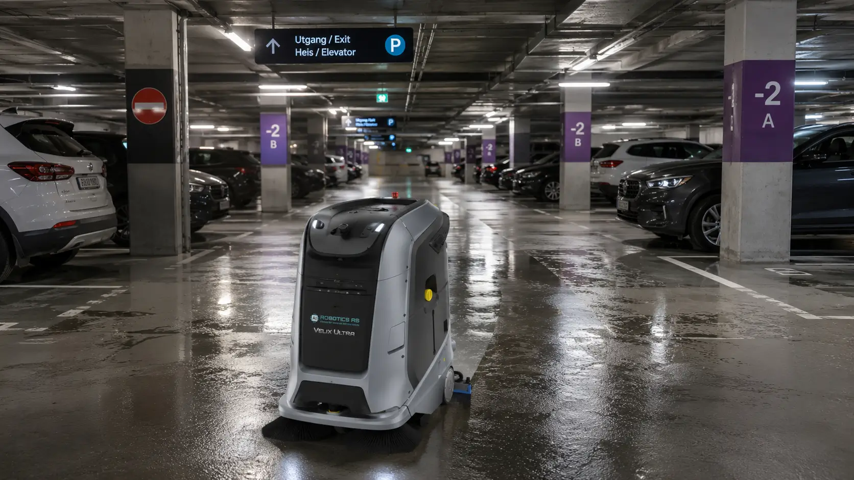 Velix Ultra vaskerobot for parkeringshus